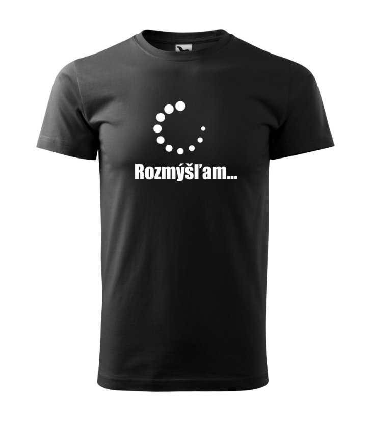 Tričko Rozmýšľam - Veľkosť: L Čierna