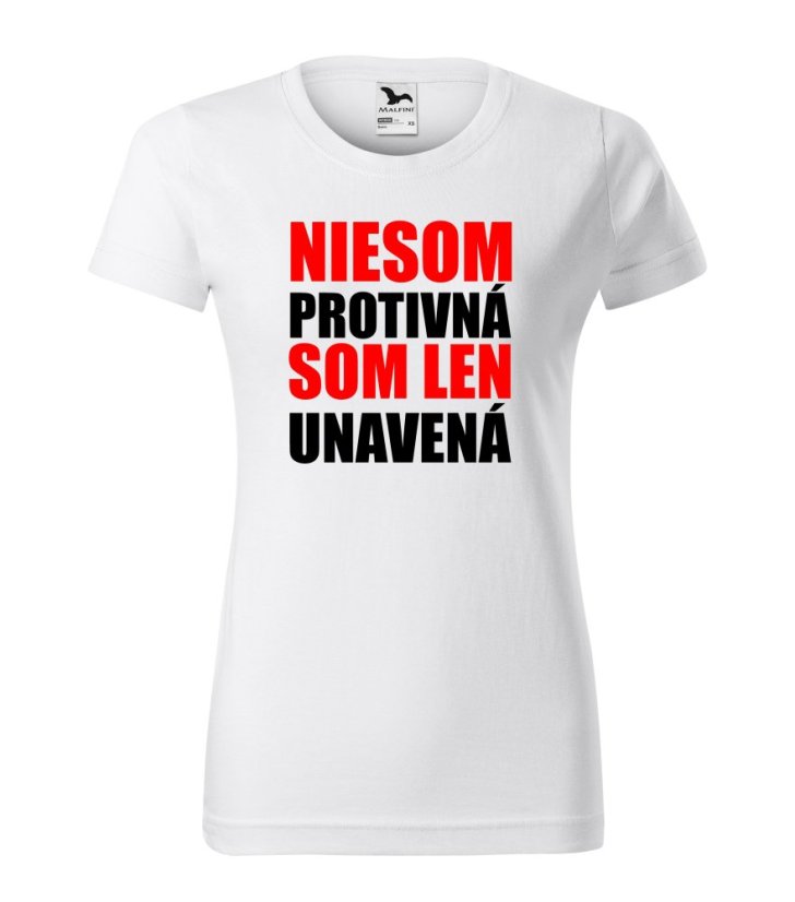 Tričko „Niesom protivná“ - Veľkosť: L Biela